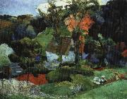 Paul Gauguin landskap, pont-aven France oil painting artist